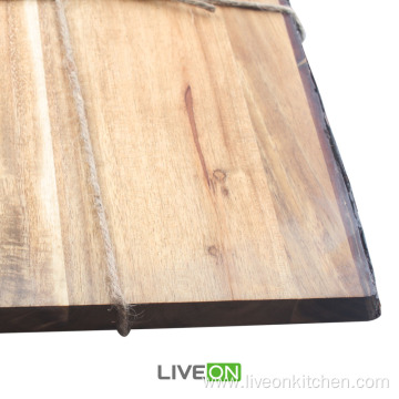 Solid Wood Cutting Board with Nature Bark